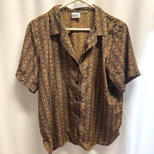 Liz Baker Essentials Button Up Loose Fit Blouse